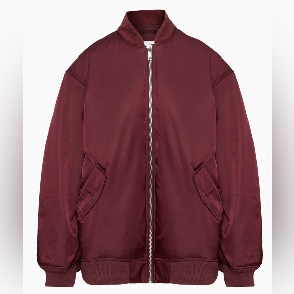 Babaton Maroon Bomber Jacket - Full Zip